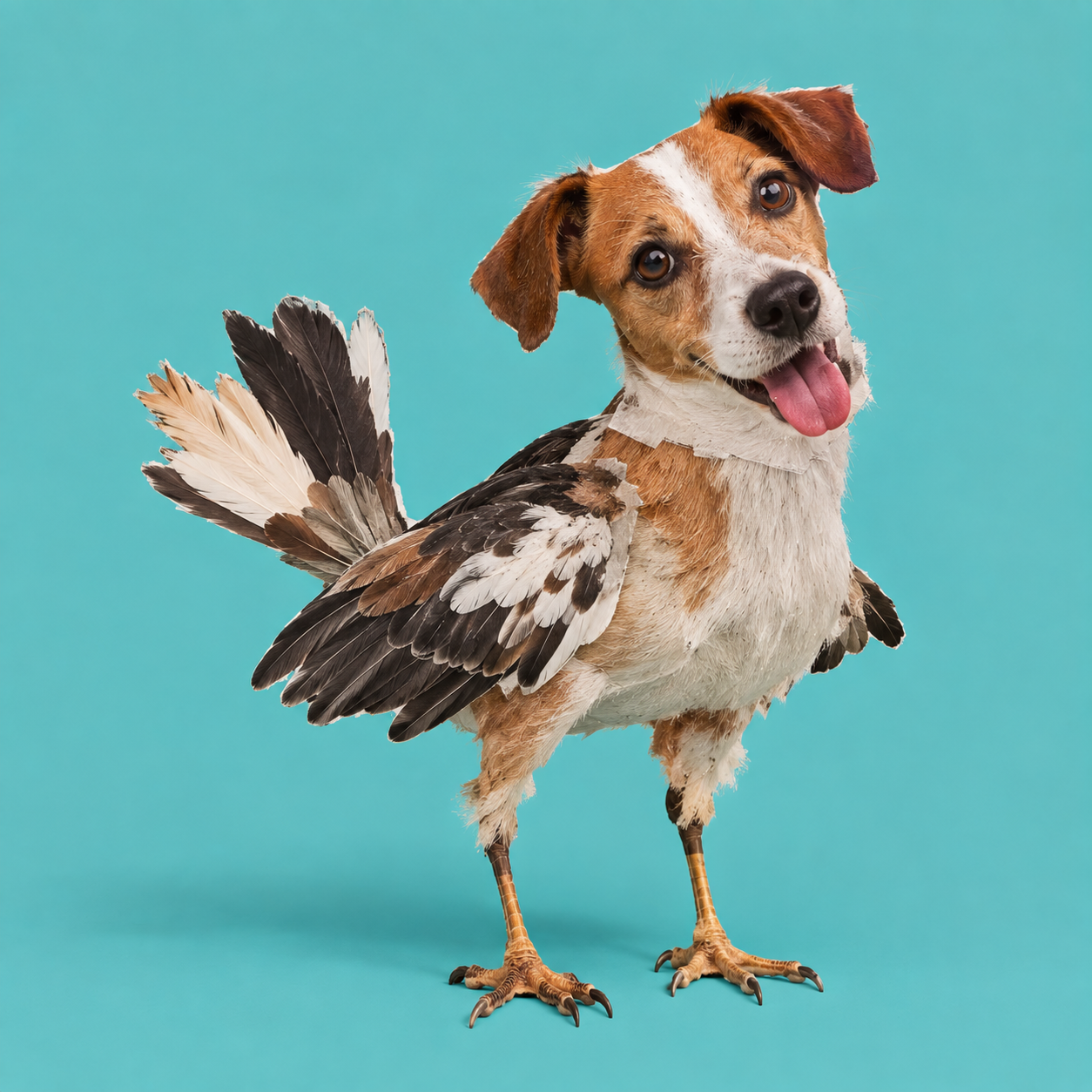 Composite dog image after AI refinement